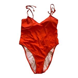 PINK Victorias Secret Plunge One Piece Swimsuit Orange XL